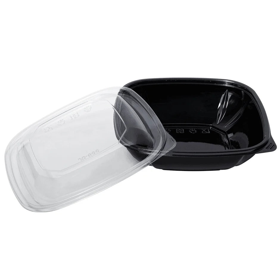 32 oz PET Square Black Bowl 300/Case