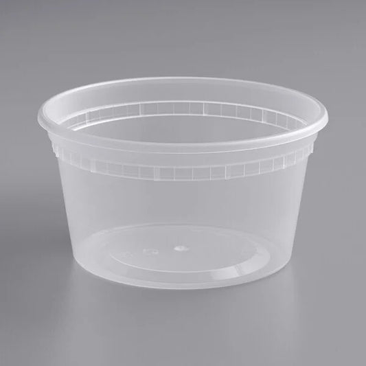 12oz Heavy Duty Plastic Deli Soup Cup Container + Lid 240/Case