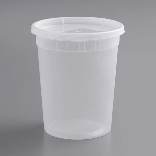 32oz Heavy Plastic Deli Soup Cup Container + Lid 240/Case