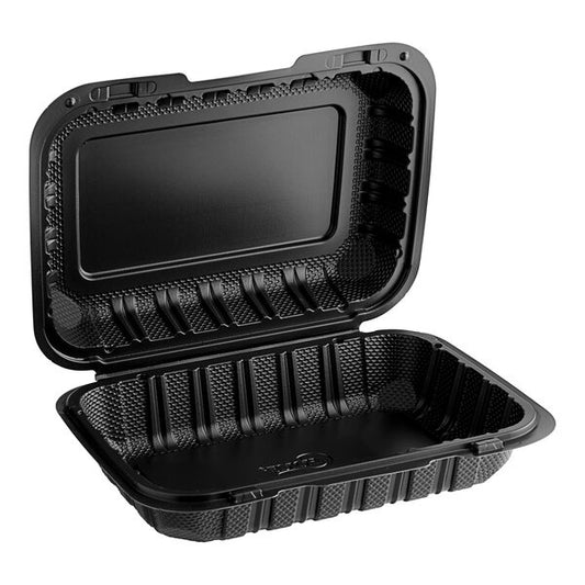 9" x 6" Hinged MFPP Container Black 150/Case