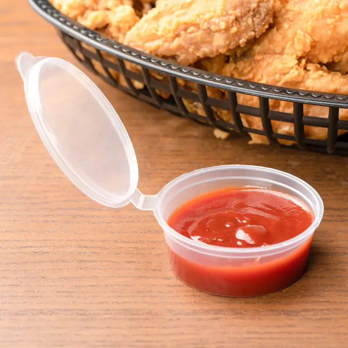 Sauce Cup With Hinged Lid